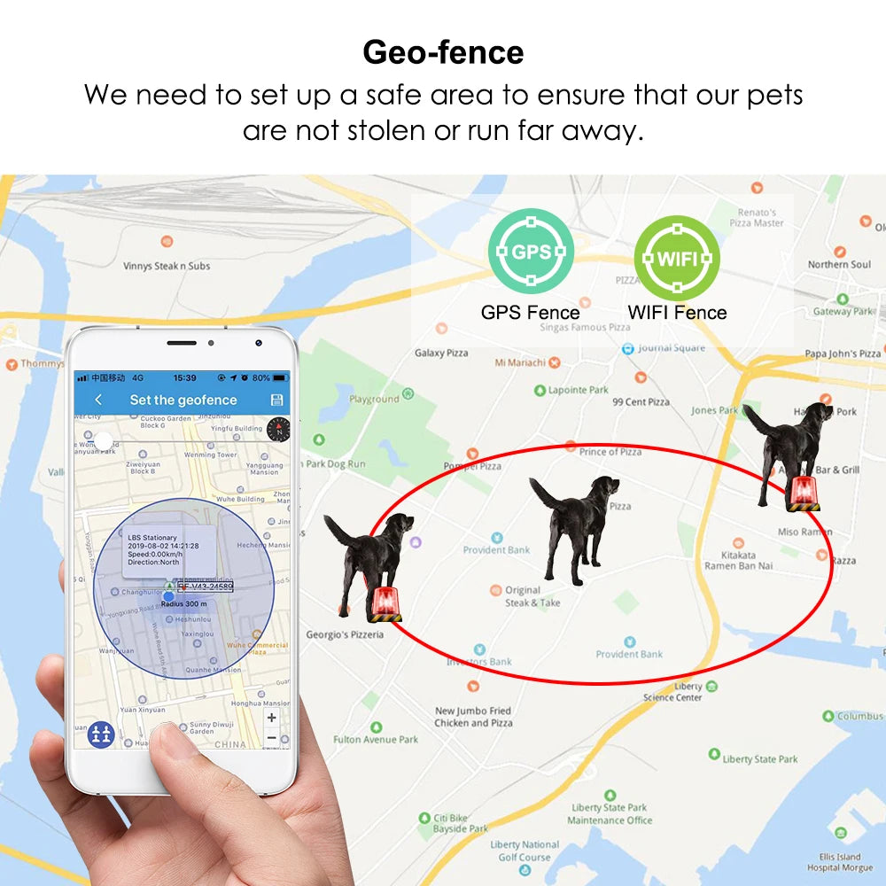 Mini GPS Pet GPS 4G LTE FDD Waterproof IP67 Cat Dog GPS WIFI Tracking Ringtone Call LED Light Low Battery Alarm GPS Pet Tracker