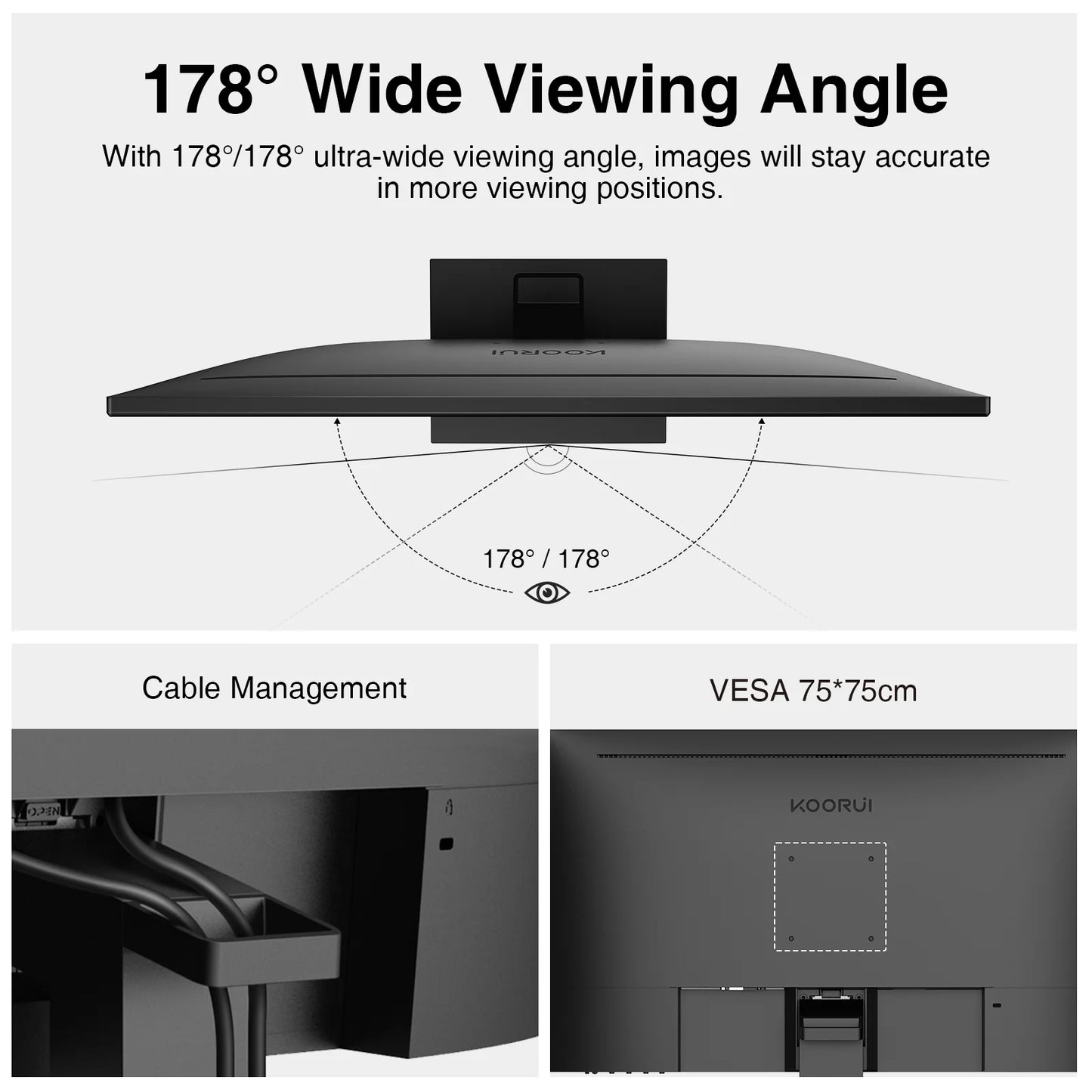 27'' 1080P PC Computer Monitor, VESA Mountable, Virtually Borderless Design 27N1A